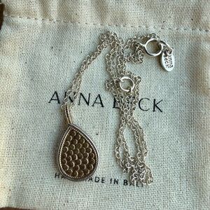 Anna Beck Reversible Silver and Gold Teardrop Necklace